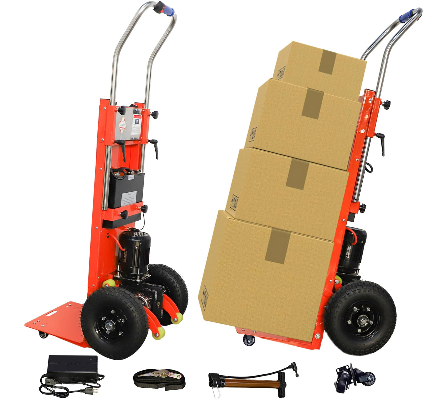 ROOMEDAL 880lbs Electric Stair Climbing Hand Trucks Dolly Cart for Moving Heavy Objects, 1200W Powered Electric Stair Climber for Easy Up/Down Stairs, Move Furniture Home Warehouse(Upgrade)