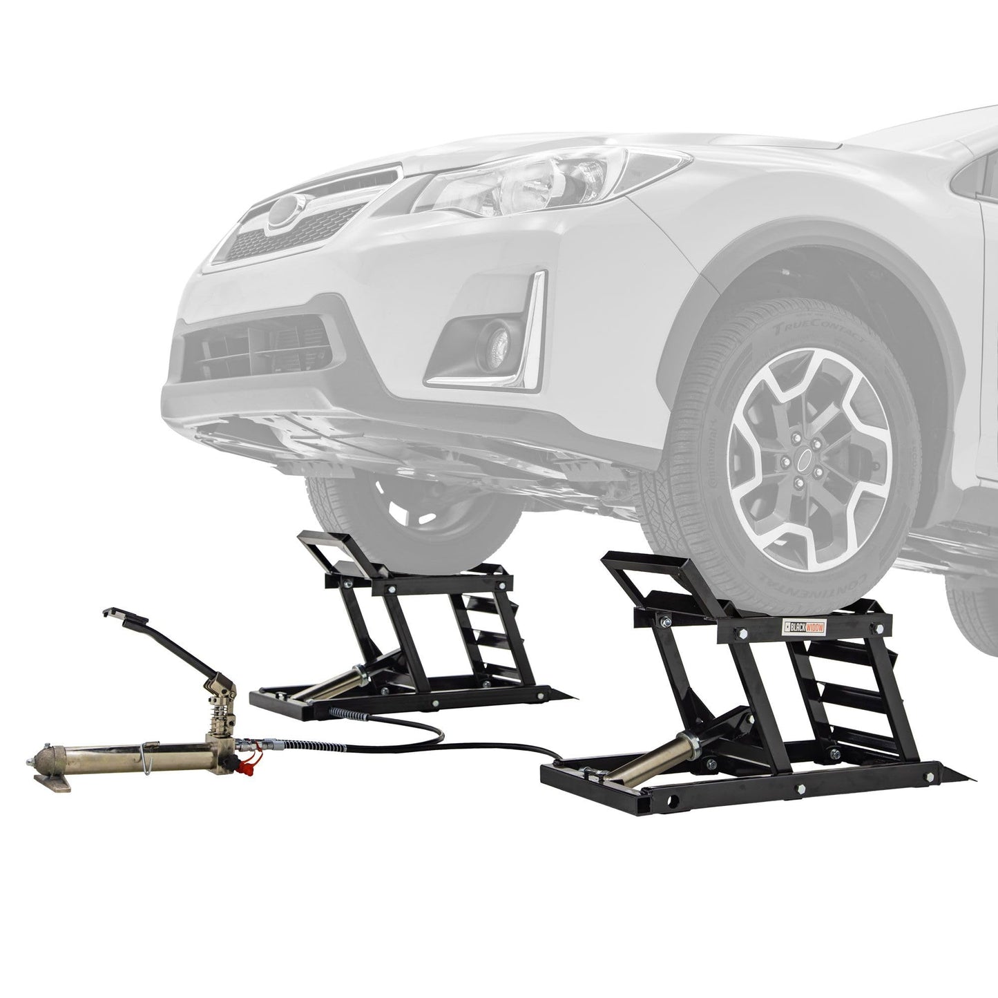 Black Widow Car Ramps for Oil Change, 3,000 lb GAWR, Hydraulic, Adjustable 6"–15.5", Underbody Access, Pair