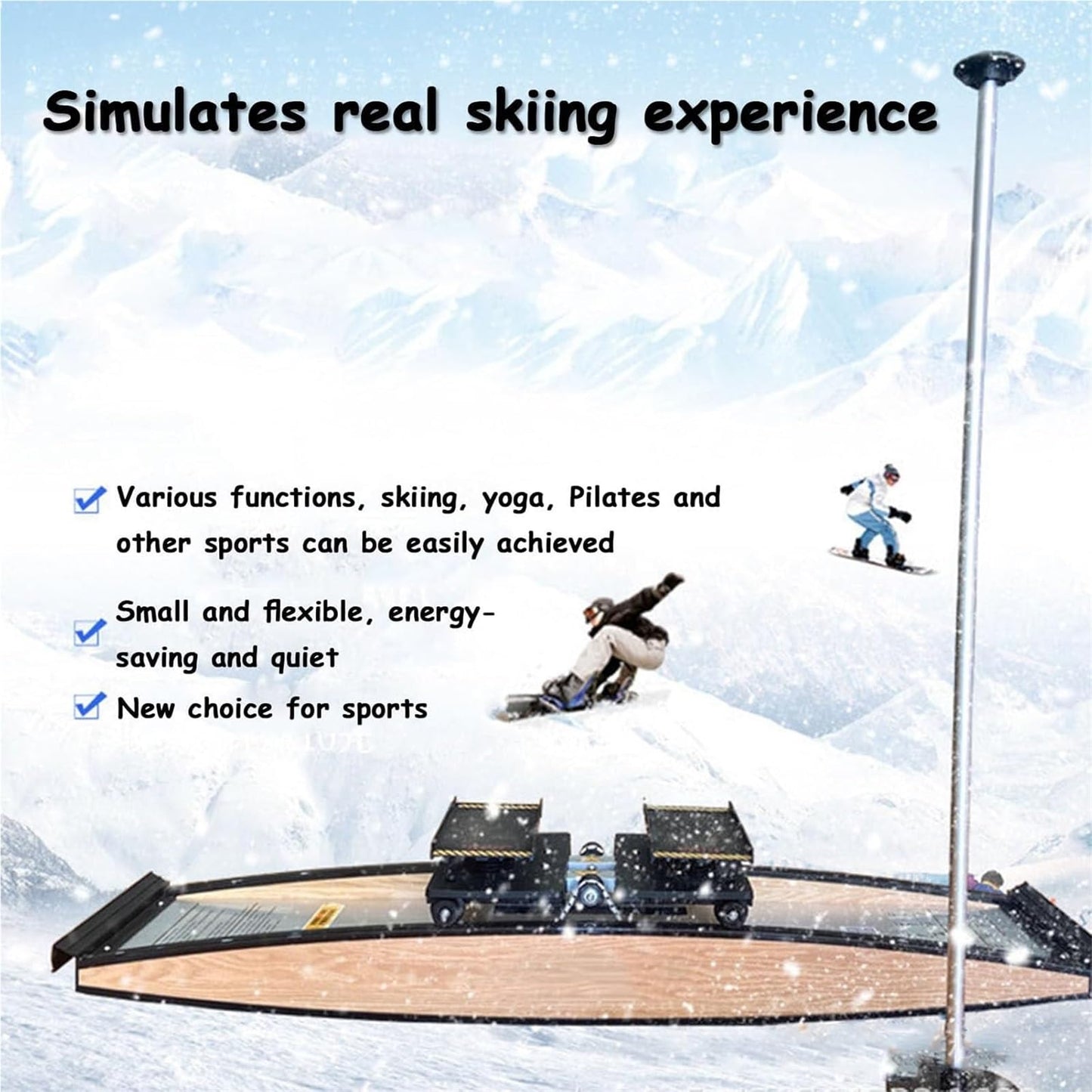 Ski Machine，Ski Simulator， Indoor Simulated Fitness Equipment Step Machine Leg Workout Inner Thigh Exerciser
