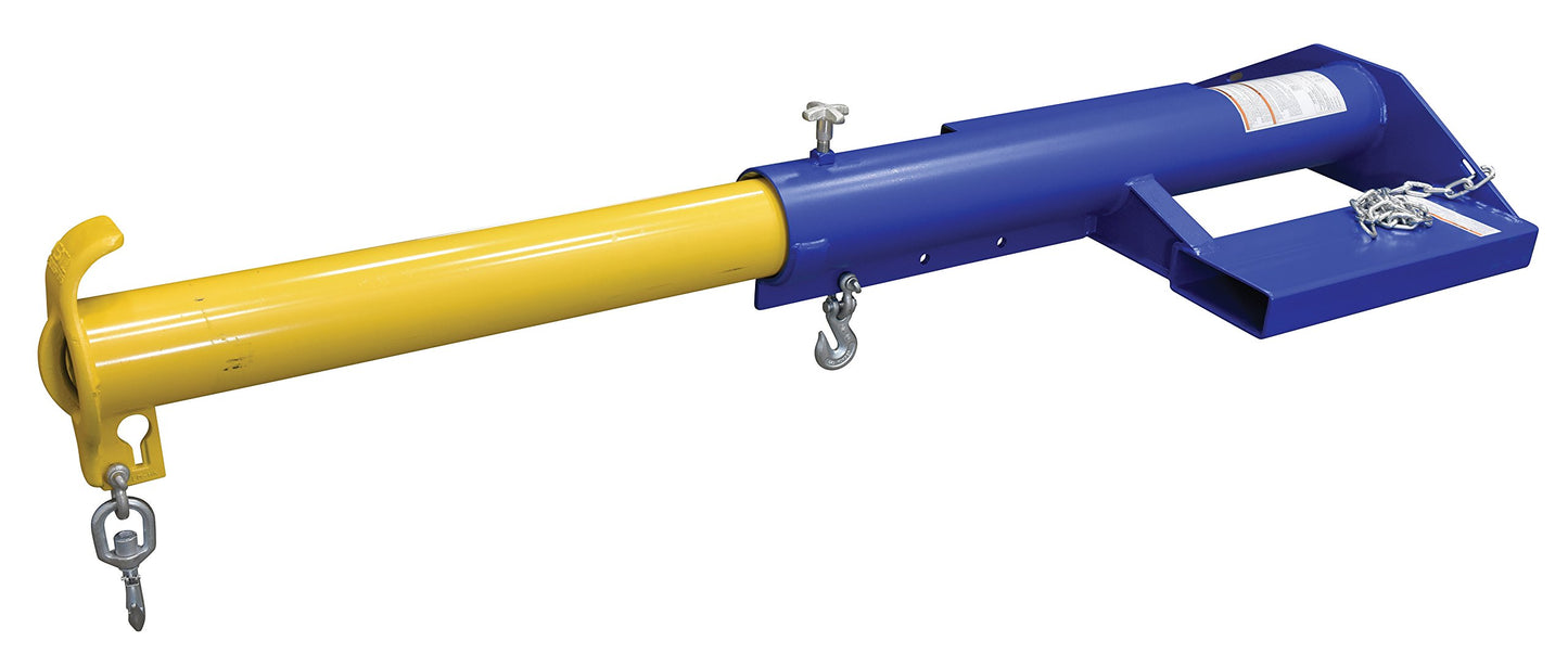 Vestil LMS-EBT-46-6 Steel Shorty Telescoping Lift Boom 24 In. Fork Pocket Center 6,000 Lb. Capacity Blue