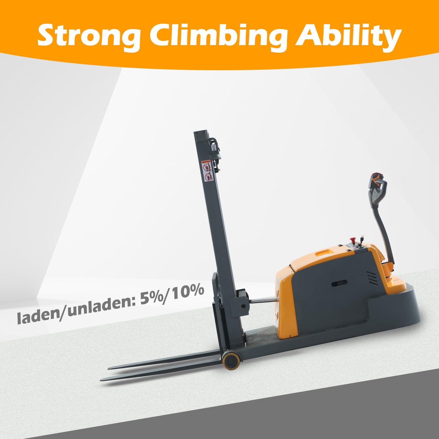 APOLLOLIFT Counterbalanced Full Electric Stacker, 118" Lift Height Forklift, 3300Lbs Capacity Powered Material Lift for Factories, Logistics and Warehouses