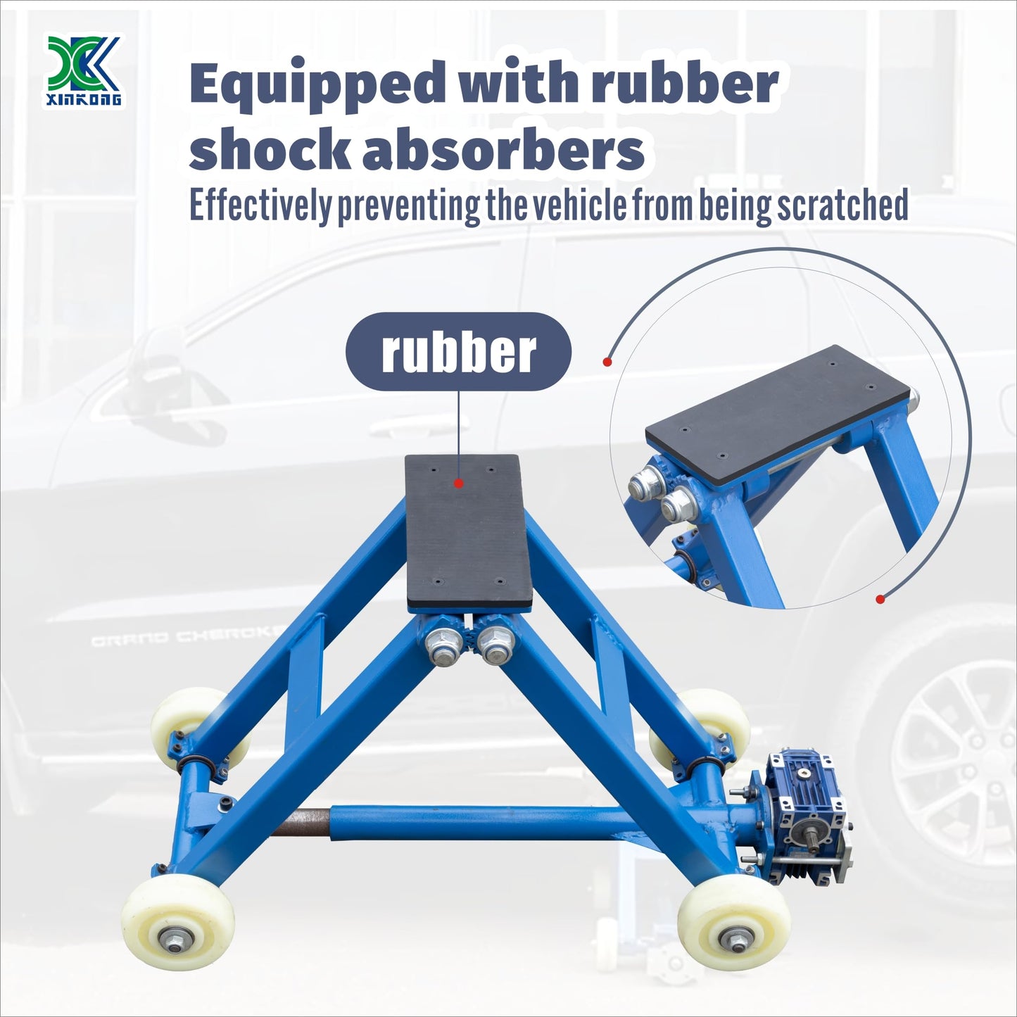 XK Portable Single-Side Car Lift – 5,511 lbs Capacity, Mechanical Vehicle Lift with Serrated Safety Lock, Max Height 19.29”, Portable Design with Wheels for Home Garage & Auto Repair