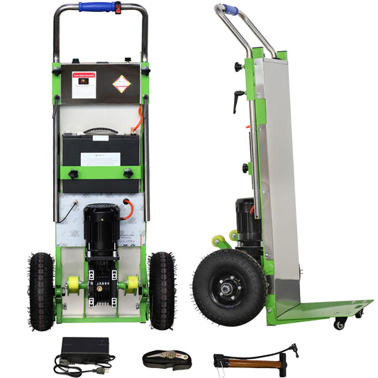 ROOMEDAL 880lb Electric Stair Climbing Hand Trucks Dolly Cart for Moving, Heavy Duty Stair Climber Cart 1200W Powered Stair Climbing Hand Truck, Green