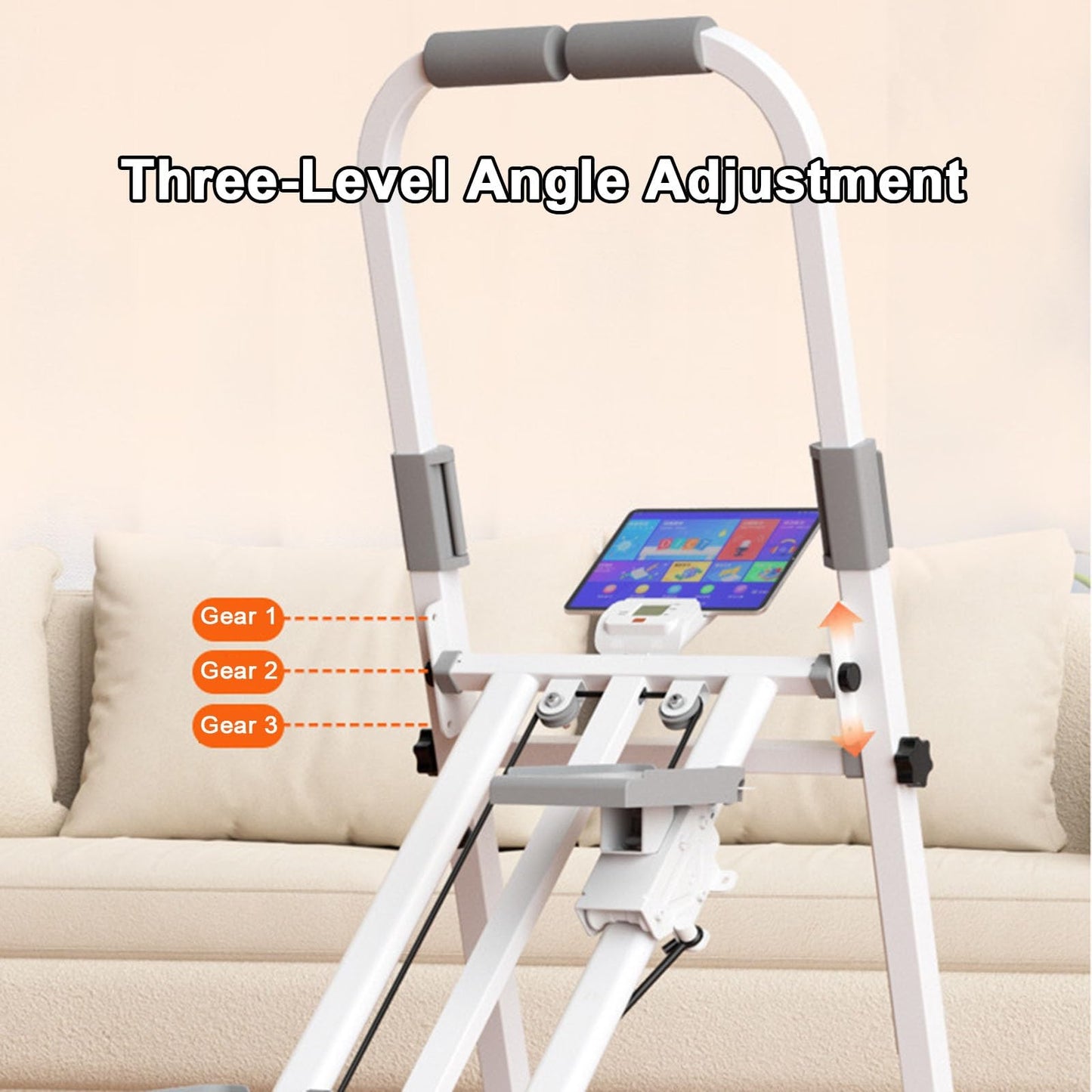 Stairmaster Machine for Home, Vertical Stair Climber for Full-Body Workout, Folding Stair Stepper with 3-Level Slope Adjustment, Adjustable Handlebar and Pedals