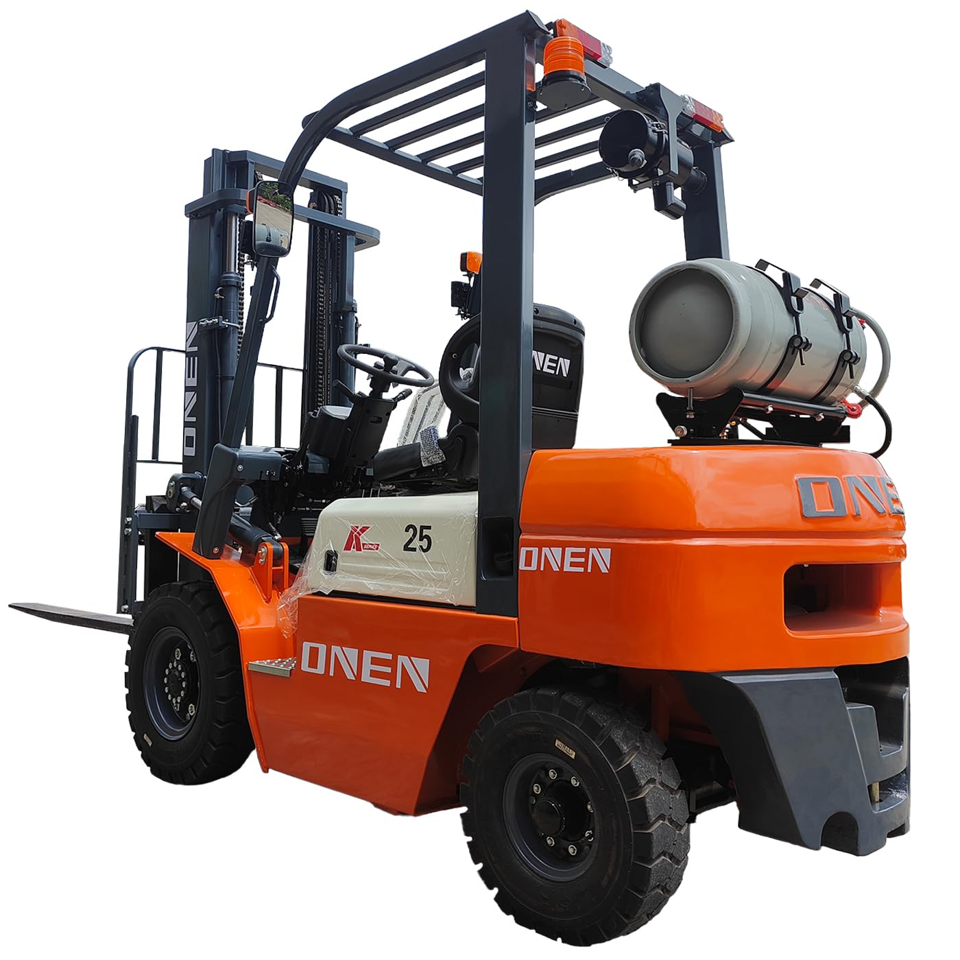 ONEN LPG Forklift 3.5 Tons 7716 LBS Capacity 42KW Dual-Fuel Engine Powered High-Lift Fork Lift 4.5m 14.76 ft Lifting Height Stacker 3500kg Pallet Lift Truck Material Handler with 4ft Length Forks