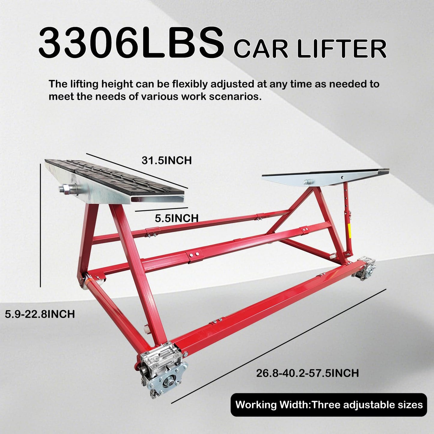HayWHNKN Portable Car Lift 3306LBS Car Auto Scissor Lift Dual Workbench Car Lifter for Home Garages Stores