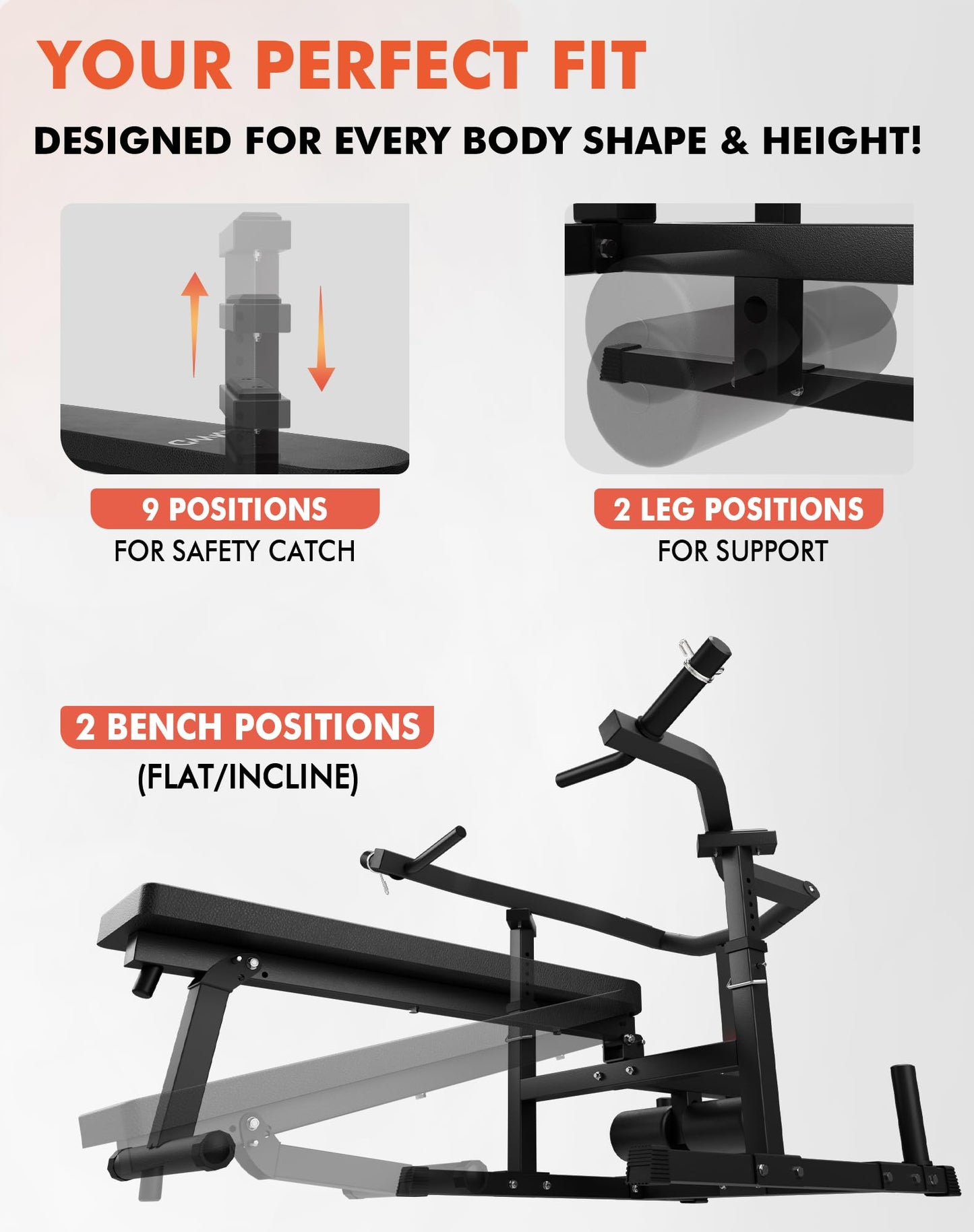 GMWD Chest Press Machine, Bench Press Machine with Independent Converging Arms, Adjustable Flat Incline Bench for Chest, AB Workouts, Shoulder Home Gym Equipment