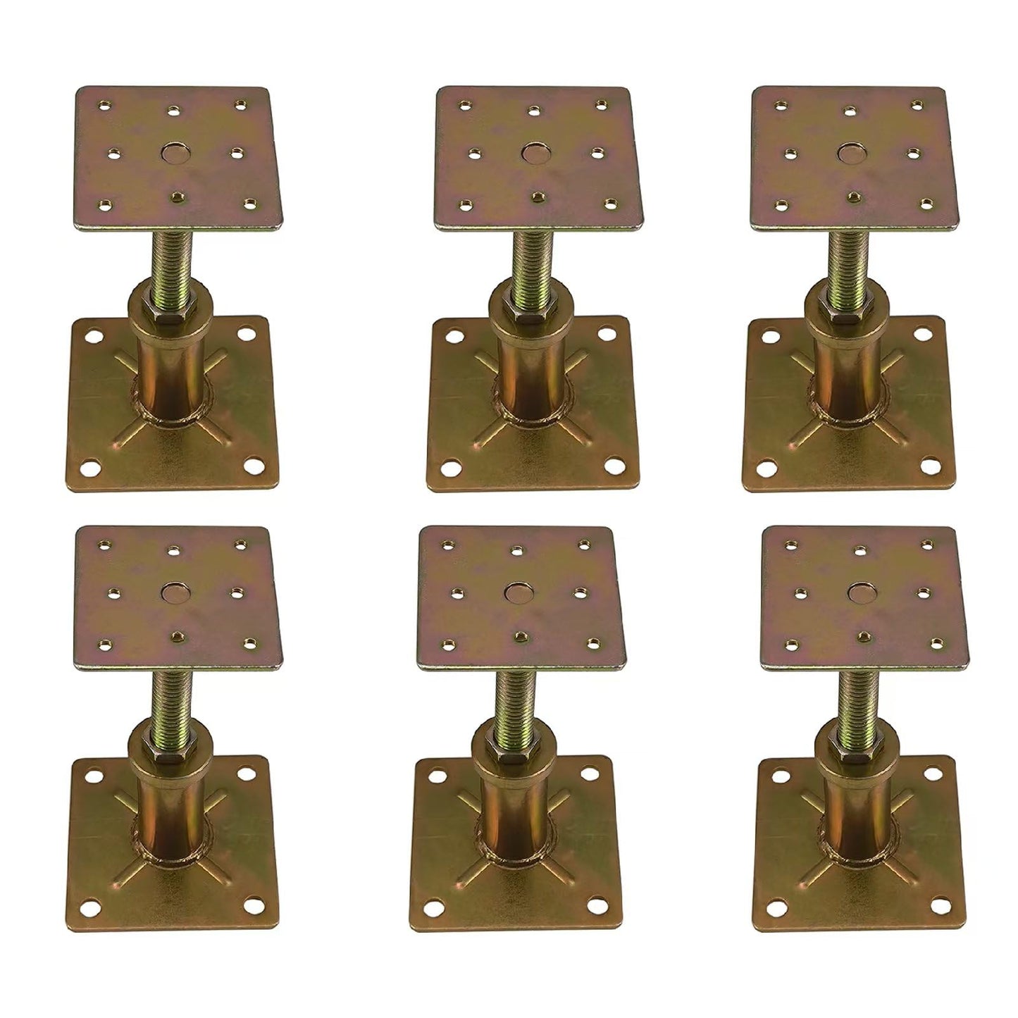 ASTAMOTOR Adjustable 4 1/3" - 7" House Floor Jacks Mini Screw Post Pole for Leveling, Galvanized, 6 Pack