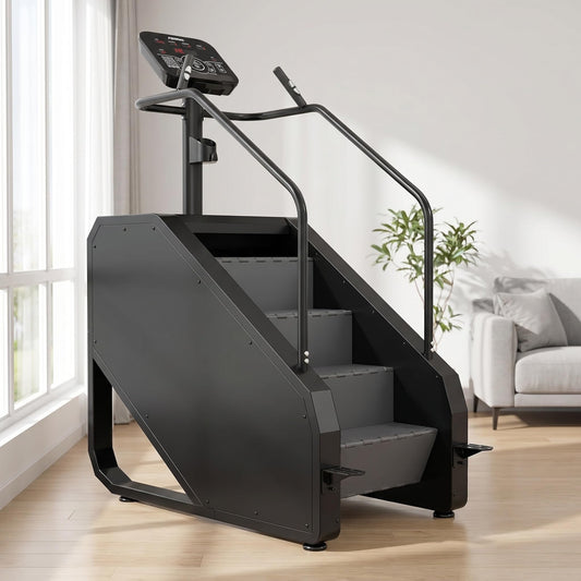 Stairmaster Machine with Led Screen, Commercial Grade Stair Climber for Cardio Training, 15 Speed Levels Continuous Climbing Exercise Machine, 15-164 Steps Per Minute Black