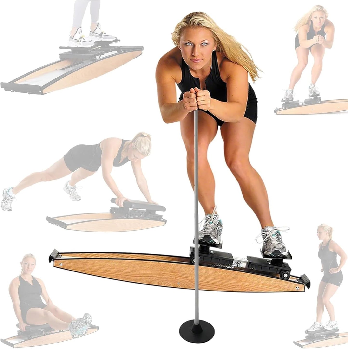 Ski Simulator，Ski Machine， Indoor Ski Simulator with Poles and Mats Leg Exercise Equipment