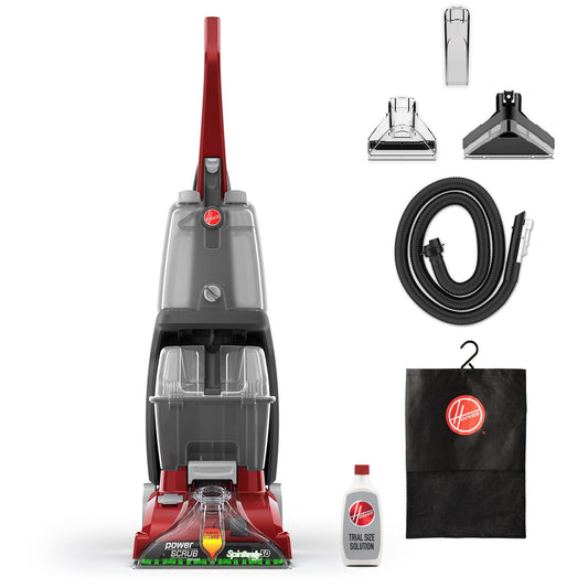 Hoover PowerScrub Deluxe Carpet Cleaner Machine, Deep Cleaning Carpet Shampooer Machine, SpinScrub Brushes, HeatForce Drying, Pet & Upholstery Tools, Pair with Hoover Carpet Cleaner Solution