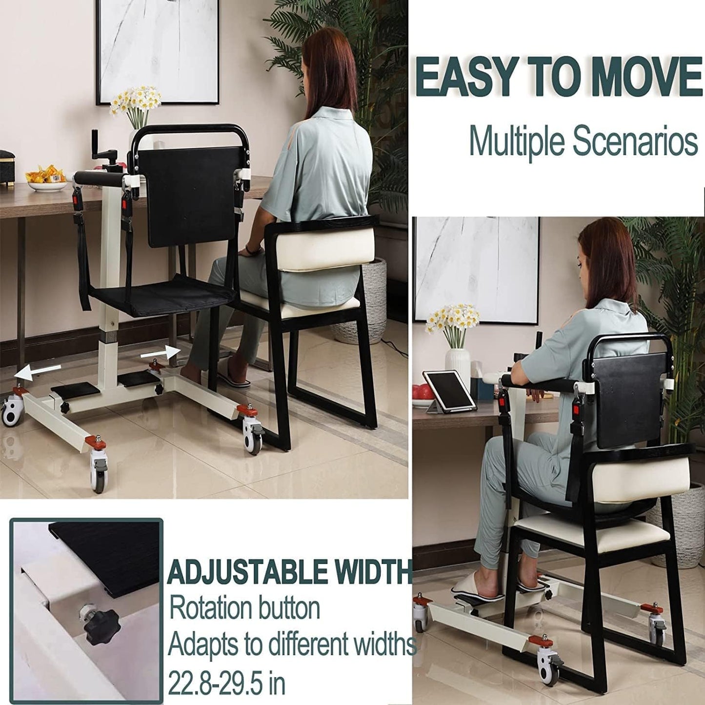 Patient Lift Transfer Chair, Transfer Lift Chair for Disabled, Portable Car Transfer Lift Bed to Wheelchair Transfer Devices, Transfer Chair for Elderly & Disabled (A)