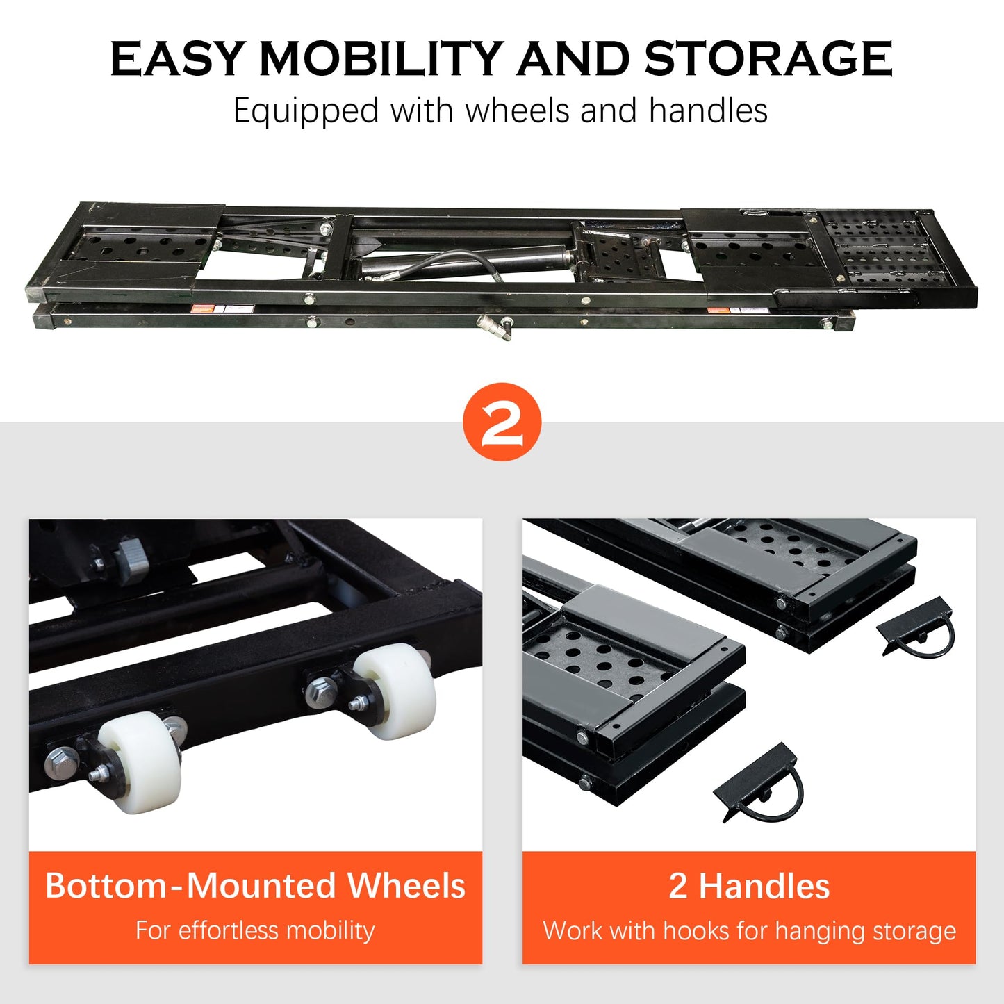Heavy-Duty Portable Car Lift 7000 LBS Capacity, 28 Inch Max Lift Height with Mechanical Safety Locks, Adjustable Quick Jack Design, Folding & Wheels for Easy Storage