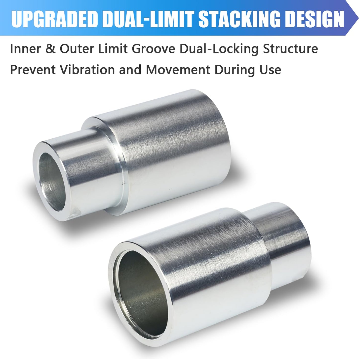 CreatAuto 24pcs 50mm Car Lift Adapter Kit, 2/2.5/3/3.5/4/4.5/5/5.5/6 Inch 9 in 1 Extension Stack Truck Adapter Kit, Fit for Most 2-Post Car Lift Bridge Jack Support, Fit for Rotary 2-Post Lift