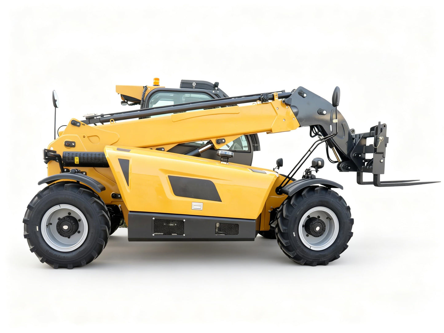 All Terrain Telehandler Material Handler for Farm Supply and Construction Loading, Telescopic Reach Forklift Equipment for Warehouse Outdoor Lifting Operations