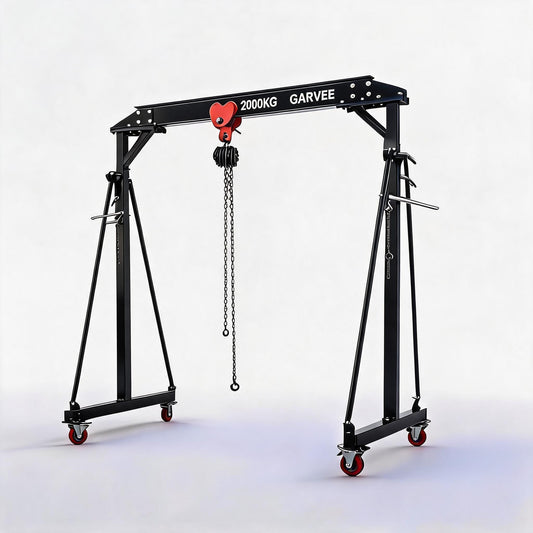 Garvee Alloy Steel Gantry Crane 2 Ton 4400 LBS Capacity with Manual Trolley, Chain Hoist, Lifting Slings, Shackles, Eye Hooks and Ratchet Straps for Warehouse Factory Garage Auto Repair