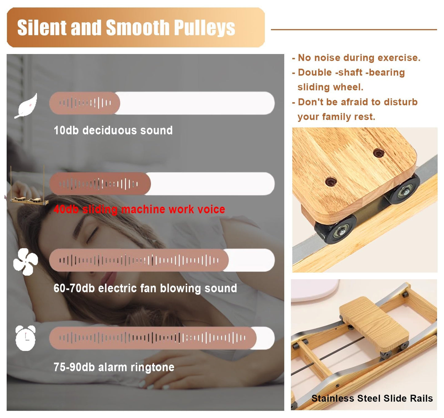 Logs Leg Exercise Equipment to Strengthen Legs, Ski Machines Exercise Device with Armrests, Home Gym Cardio Leg Master, Wood Hip Trainer
