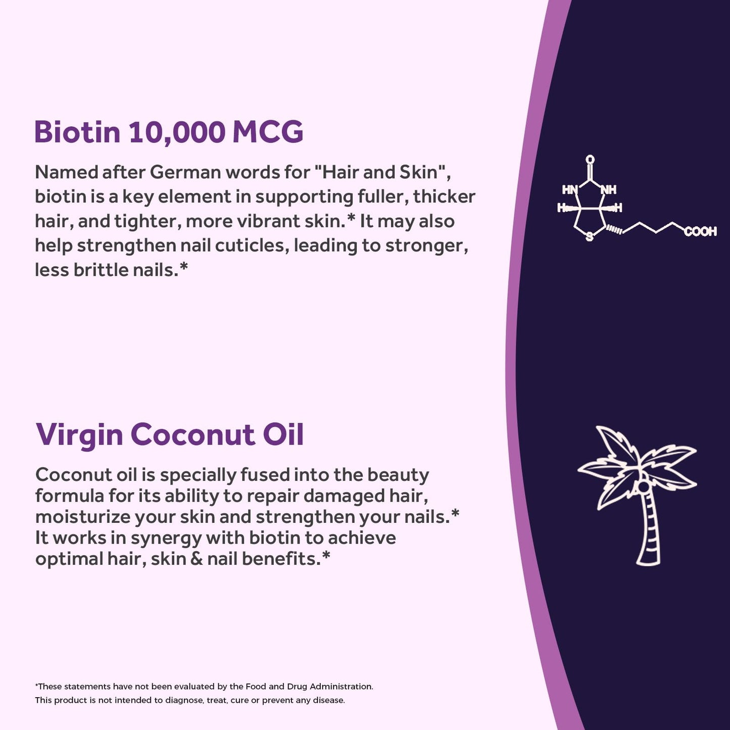 Doctor's Recipes Biotin 10,000 mcg, Hair Growth, Healthy Skin & Nails, Energy Metabolism, Vegetarian-Friendly Biotin, with Coconut Oil, Non-GMO, 3 Month Supply, 90 Vegetarian Softgels