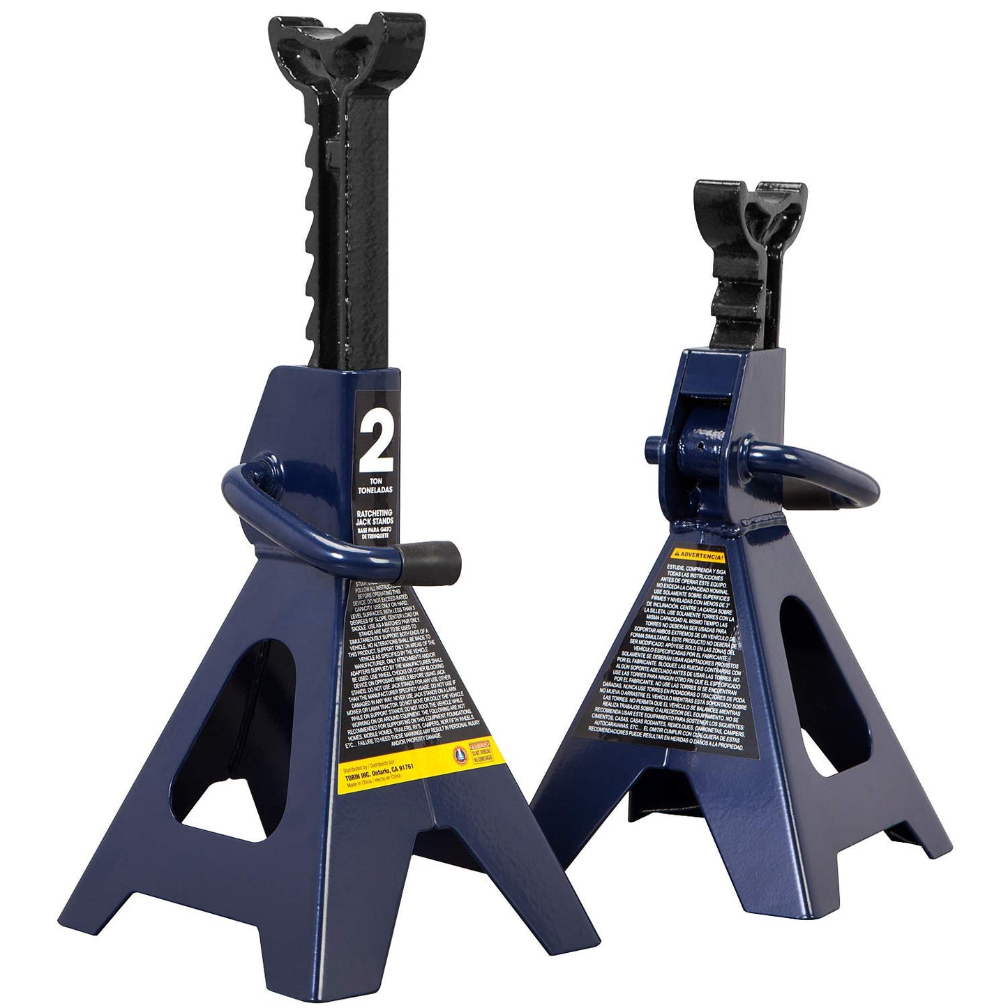 Big RED AT82001UR Torin Hydraulic Trolley Service/Floor Jack Combo with 2 Jack Stands, 2 Ton (4,000 lb), Blue