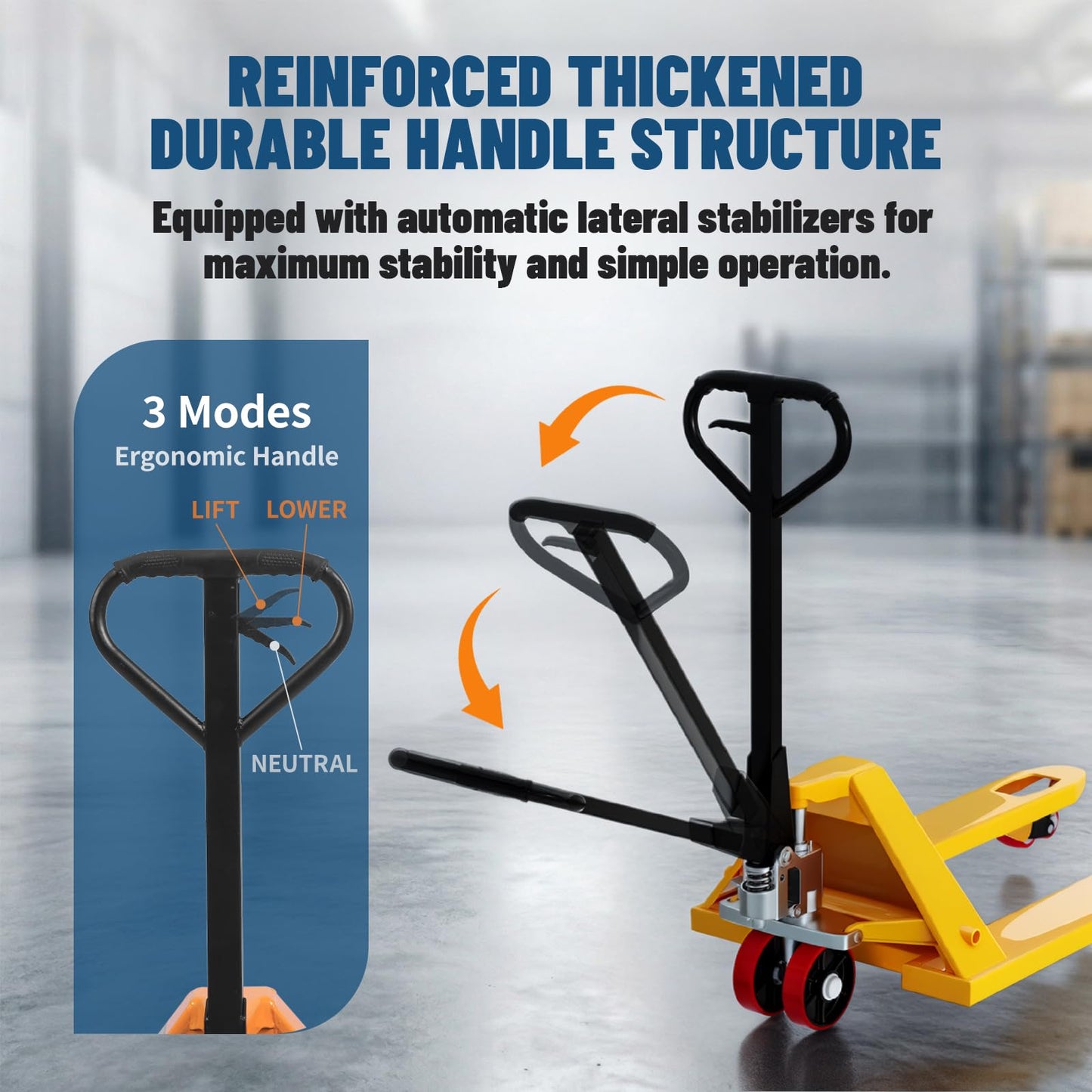LTMG Pallet Jack, 5500 lbs Capacity Manual Pallet Truck with 27" W x 48" L Forks PU Wheels Industrial Duty Pallet Trucks for Warehouse, Factory, Logistics, Workshop