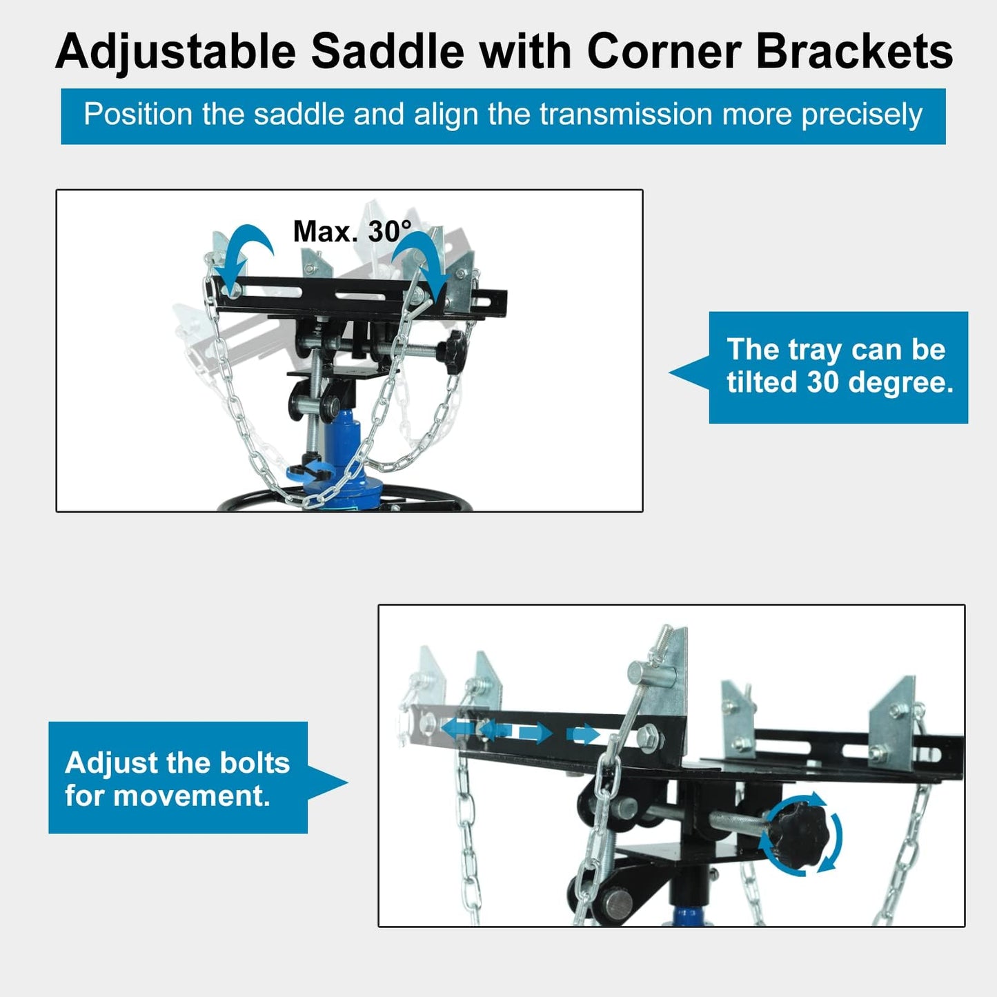 BLACKHORSE-RACING Transmission Jack, 1660lbs / 0.75 Ton 2 Stage Hydraulic Telescopic Jack with Foot Pedal, 35" - 72" Adjustable Height Lift Hoist Heavy Duty