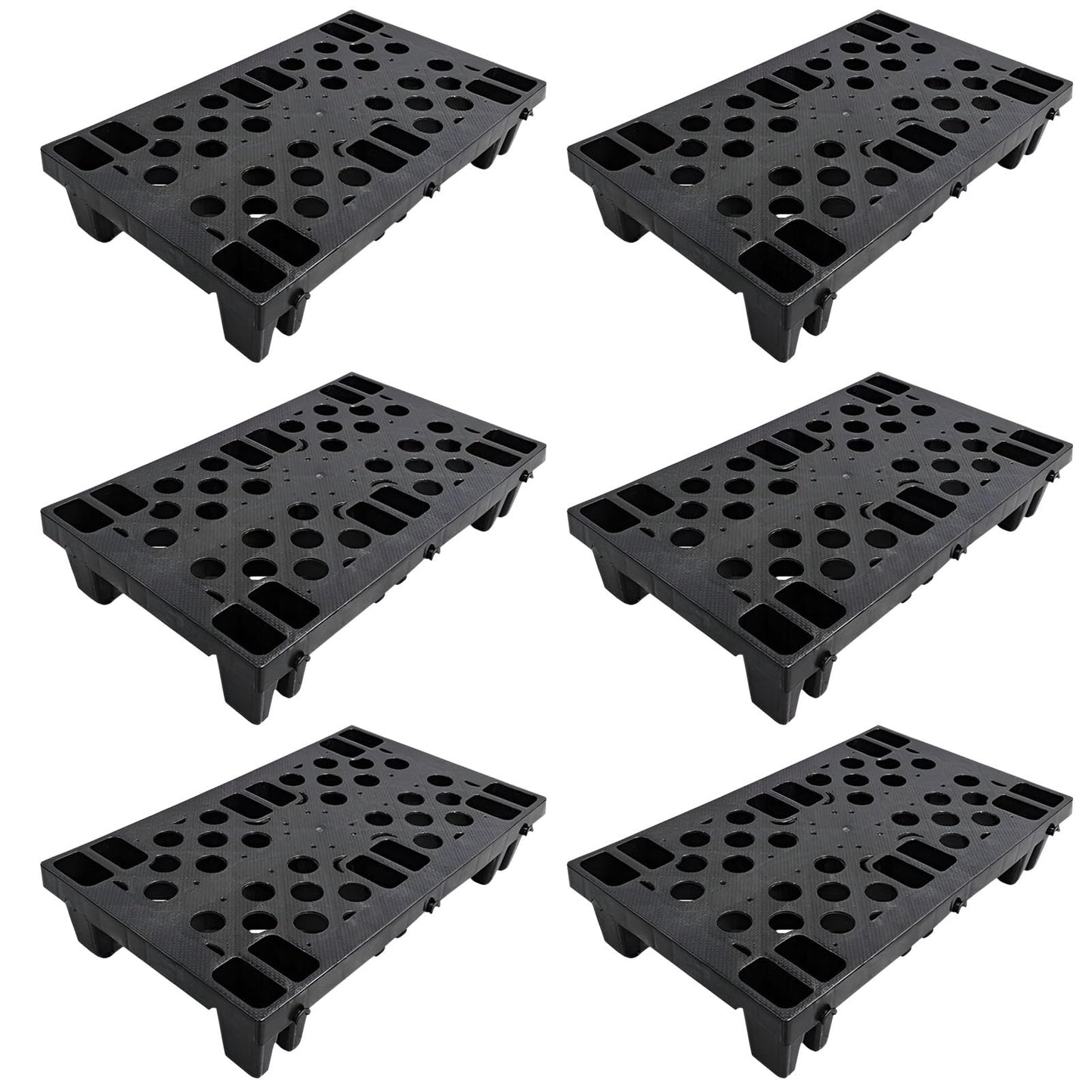 Plastic Pallets, Lightweight Moisture-Proof Floor Pallet, Interlocking with Breathable Grids Storage Pad, Applicable to Indoor and Outdoor, Garages, Kitchen, Basement (6 Pcs 11.8 * 19.7 * 3.9)