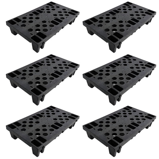 Plastic Pallets, Lightweight Moisture-Proof Floor Pallet, Interlocking with Breathable Grids Storage Pad, Applicable to Indoor and Outdoor, Garages, Kitchen, Basement (6 Pcs 11.8 * 19.7 * 3.9)