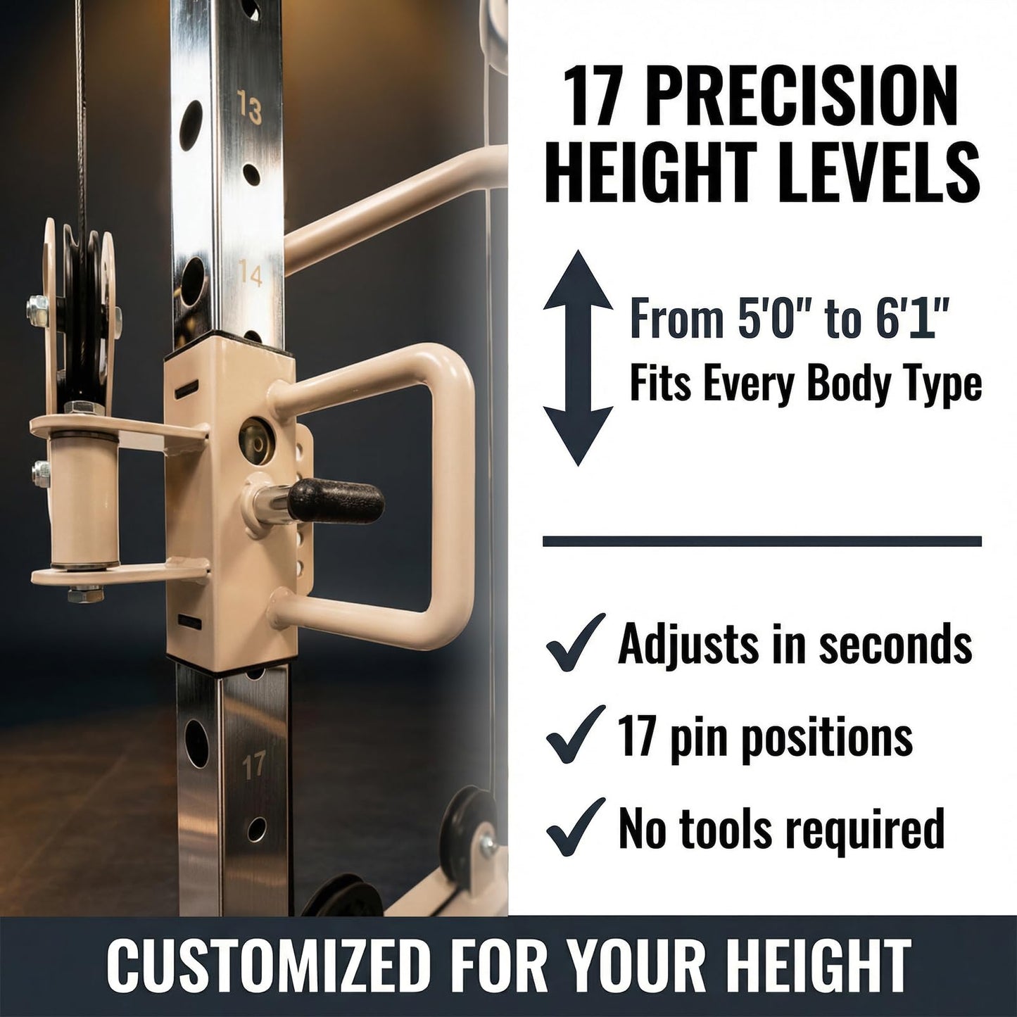 EOAT Smith Machine with Mirror, All in One Corner Master with 132 lbs Weight Stack, 17 Adjustable Settings, Space-Saving Corner Design, Squat Rack Power Cage with Cable Crossover System for Home Gym