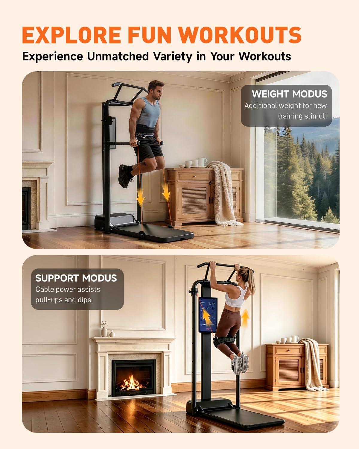 Motion Space Home Gym, All in One Smith Machine Digital Gym Equipment Multi-Functional Strength Equipment for Full Body Strength Training