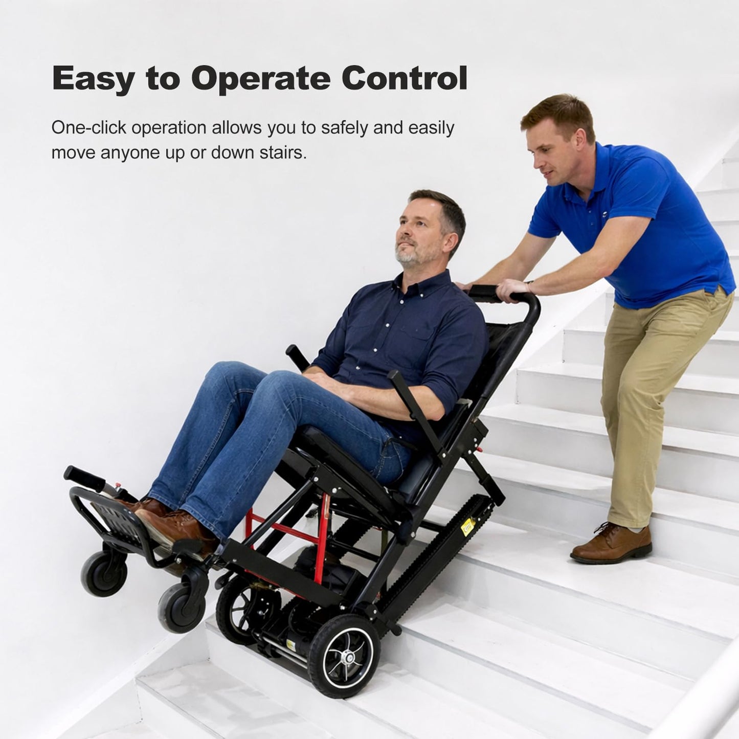 Electric Stair Climbing Wheelchair,Power Wheelchairs 450 lbs Load-Bearing,Mobile Stair Lifts for Seniors