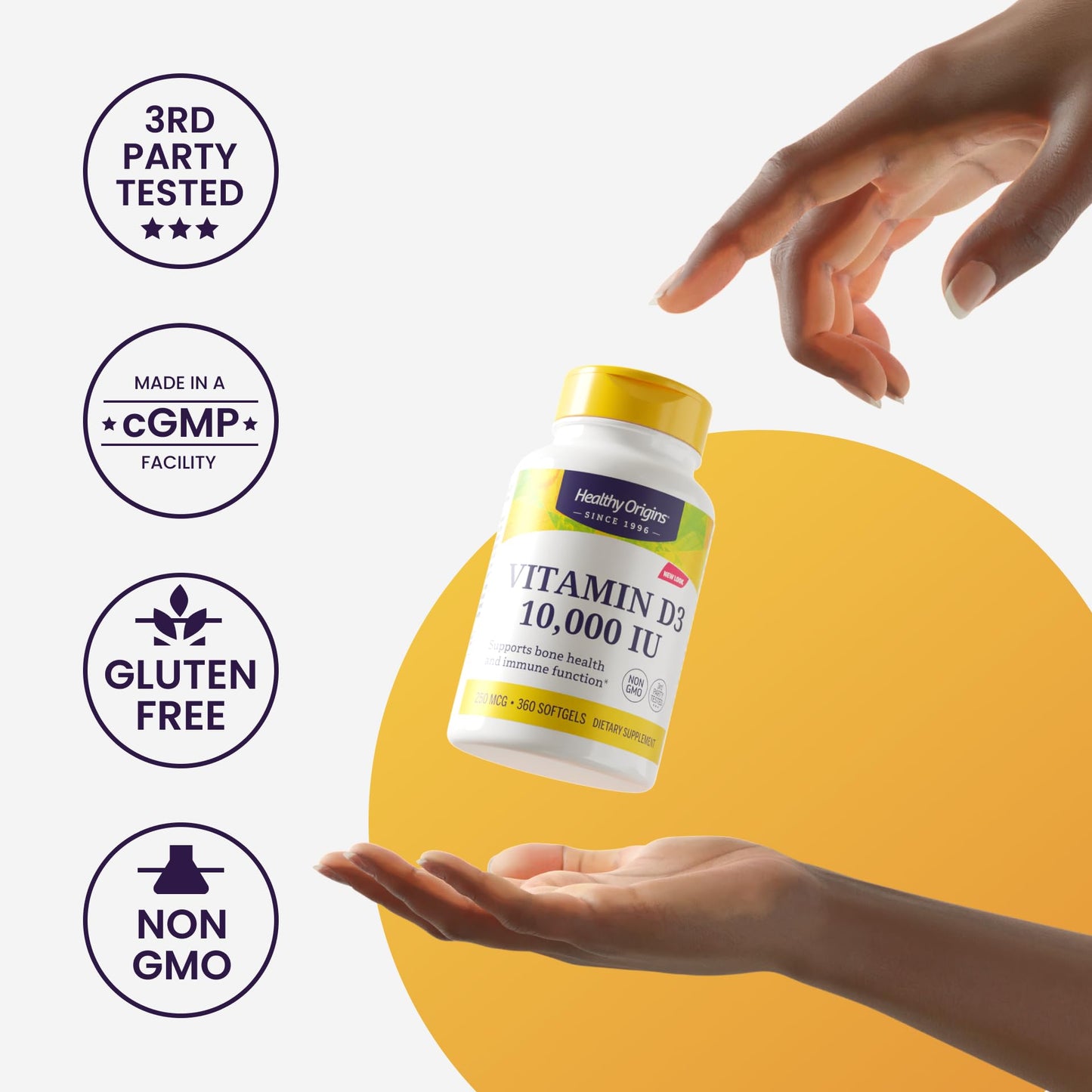 Healthy Origins Biotin 5,000 mcg (5 mg), 360 Veggie Capsules - High Potency USP Grade Vitamin B7 Supplement - Supports Healthy Hair Growth, Strong Nails & Glowing Skin - Non-GMO, Vegan & Gluten-Free