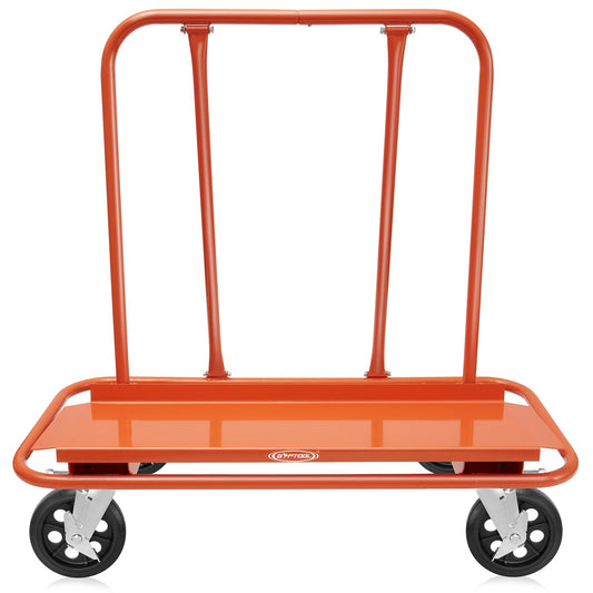 GypTool Heavy Duty Drywall Sheet Cart & Panel Dolly with 4 Swivel Wheels - Orange
