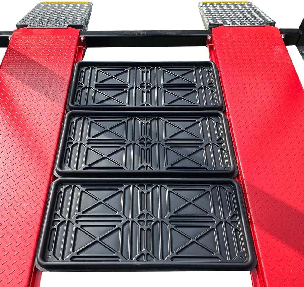 DMC-FPPS 9500lb 4 Post Lift with Moving Casters | Portable Garage Parking & Storage Lift | 110V, 12 Months Parts Warranty