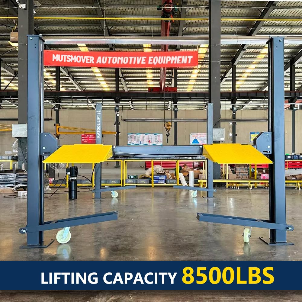 MutsMover 8,500 LBS 4-Post Car Lift, Extra Tall & Wide Parking and Storage Auto Lift with 71" Max Height, Heavy-Duty Hydraulic System for Garage, Parking, or Workshop Use, 12 Months Warranty, 110V