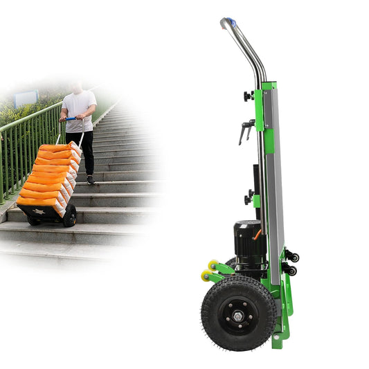 WMWZPYH Heavy Duty Electric Stair Climbing Hand Truck, 661LB Capacity Powered Stair Climber Cart with Extensible Handle and Rope, Stair Climbing Dolly for Furniture Logistics Warehouse