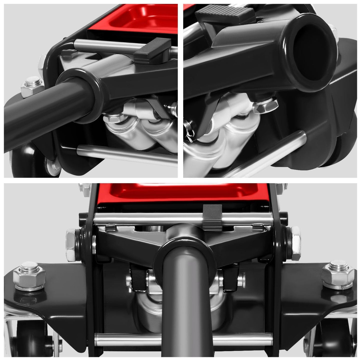 DNA Motoring Floor Jack 4 Ton (8000 lbs) Capacity, Fast Lift Low Profile Hydraulic Trolley Jack, Steel Heavy-Duty Service Car Jack, Lifting Range 4.5"-20", Black, TOOLS-00308-BK