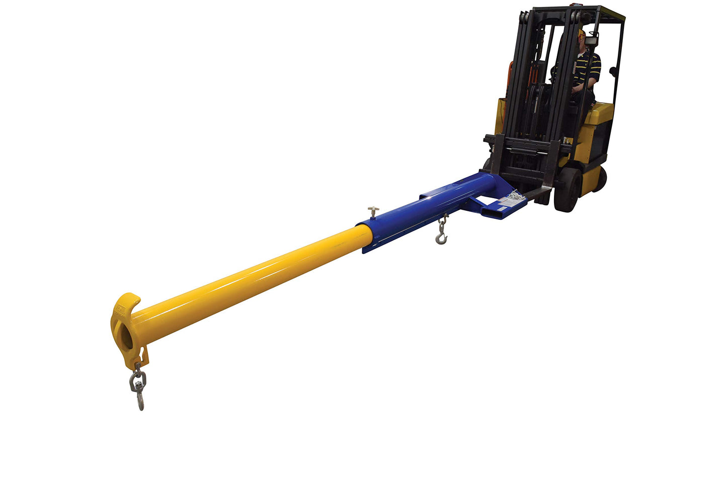 Vestil LM-EBT-6-24 Steel Economy Telescoping Lift Boom 24 In. Fork Pocket Center 6,000 Lb. Capacity Blue and Yellow