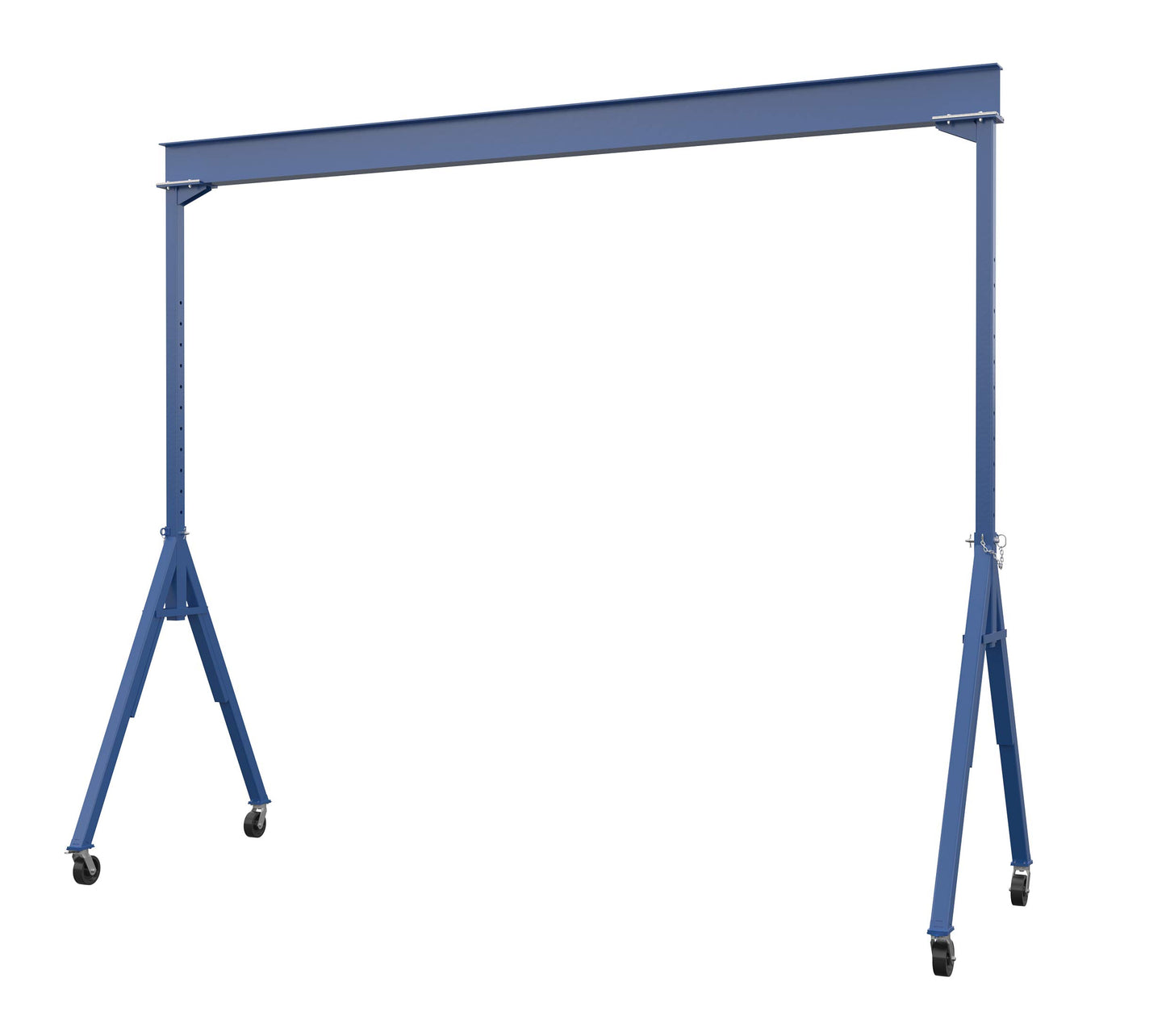 Vestil AHS-6-20-12 Steel Adjustable Height Gantry Crane with Phenolic Casters 20 Ft. Wide x 12 Ft. Max Usable Height 6,000 Lb. Capacity Blue
