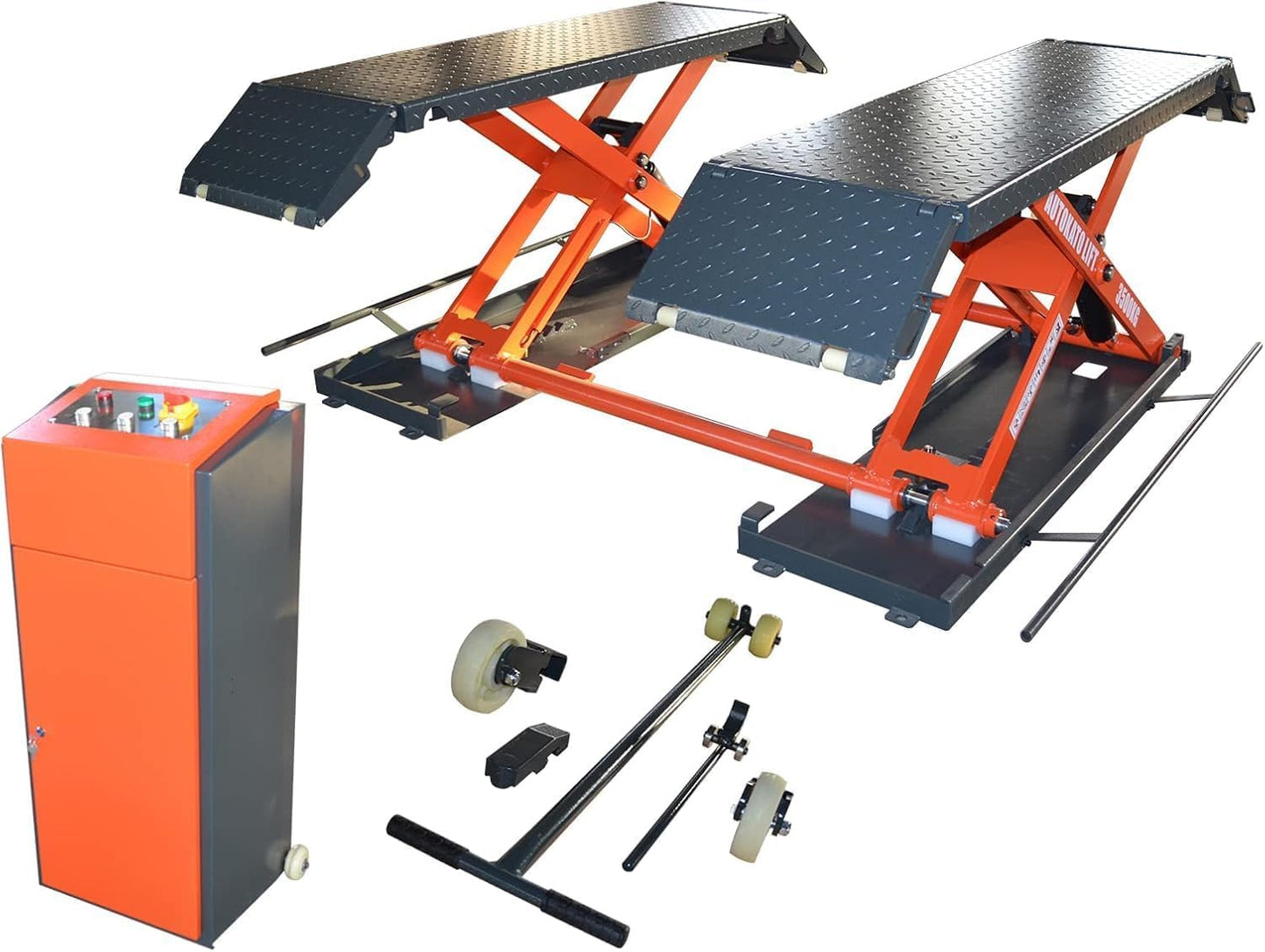 KATOOL Portable Car Lift Mid Rise Scissor Lift 110V Electric Power Mid-Rise Car Lift Max. Lifting Height 41.25" Hydraulic Vehicle Lift,Adjustable Quick Jack, X85-110V
