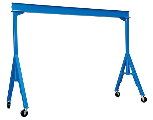 Vestil FHS-6-10 Steel Fixed Gantry Crane with Phenolic Casters 10 Ft. 6000 Lb. Capacity Blue