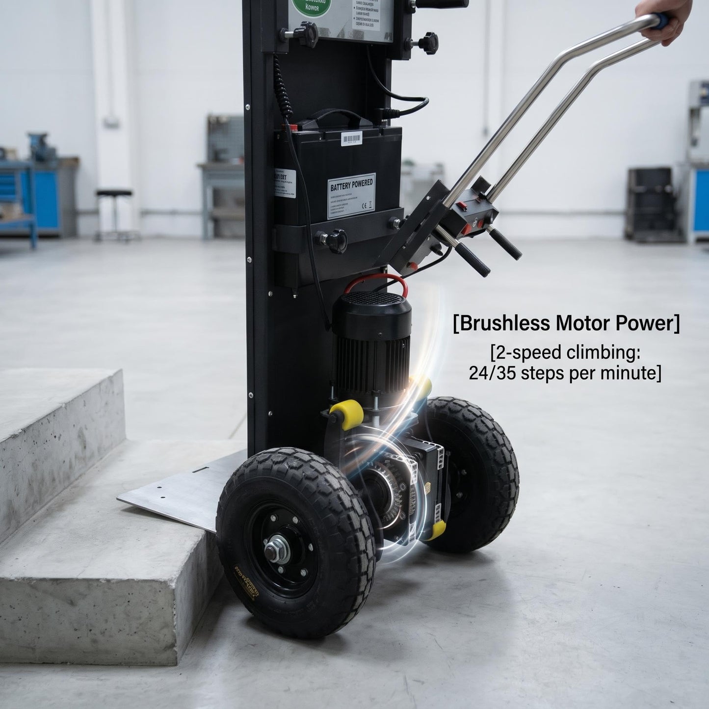 1000lbs Electric Stair Climbing Hand Truck - 1500W Heavy Duty Powered Electric Stair Climber Dolly Cart, Moving Heavy Objects Up and Down Stairs Effortless