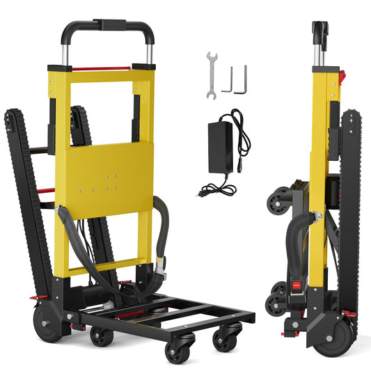 Electric Stair Climbing Dolly, 130W Motor Powered Stair Climber Dolly Cart, 400lb Max Load Heavy Duty, with 6 Wheels Motor Powered for Furniture Family Logistics Warehouse