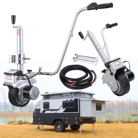 Electric Trailer Dolly,5000lbs Towing Capacity,12V 350W Trailer Jockey Wheel,23 ft/min Moving Speed,12.6''-16.5'' Adjustable Clamp Height & 7.5'' Rubber Tire,for Moving Trailer Caravan Boat