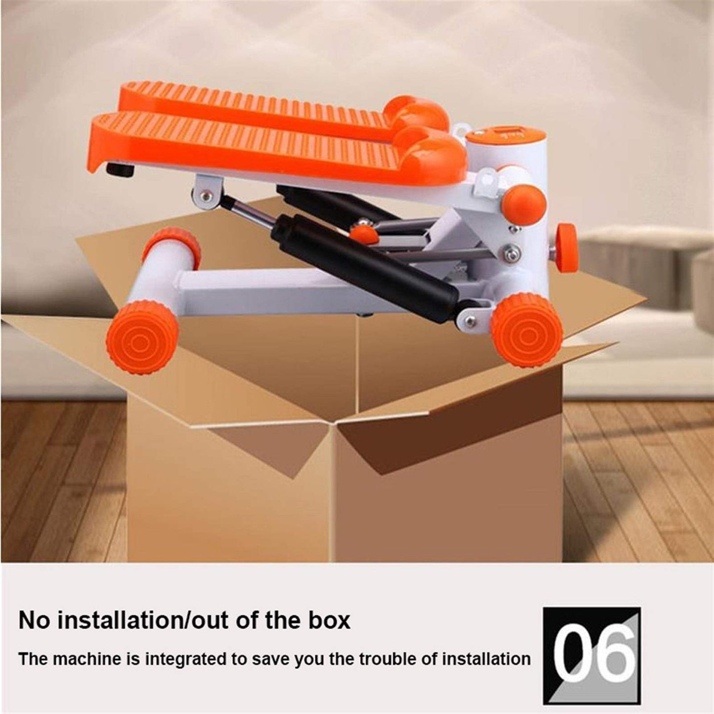 ZHCWEP Mini-Stepper Swing Stepper Hydraulic Stepper Household Silent Mini Step Machine Fitness Twist Stair Stepper Exercise Equipment for Exercise Beautiful Scenery, Orange