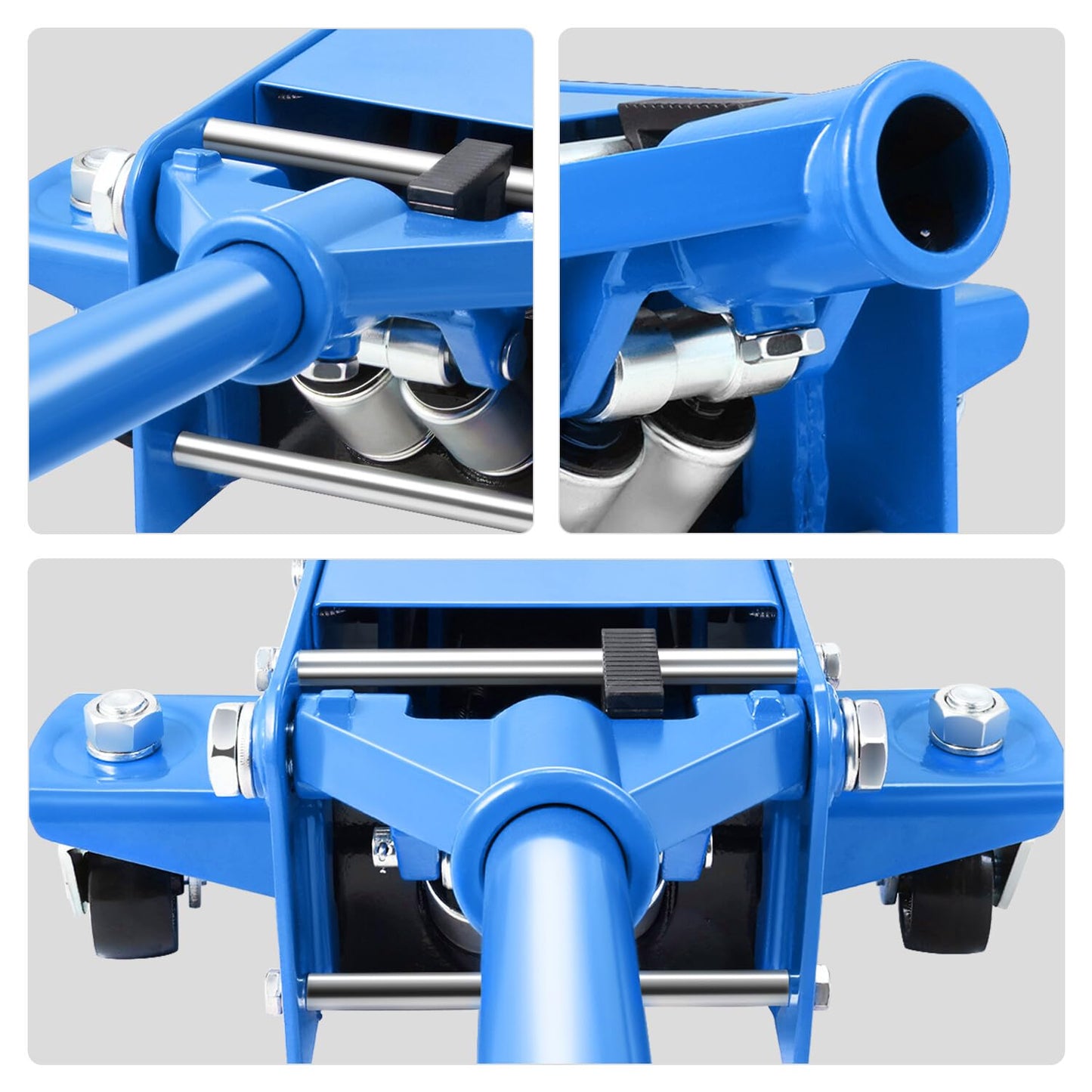 DNA Motoring Low Profile Hydraulic Trolley Service/Floor Jack, 3 Ton (6000 lbs) Capacity, Lifting Range 3"-20", Blue, TOOLS-00475