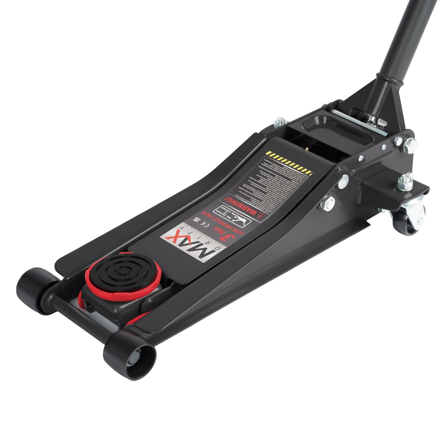 Maxority 3-Ton (6600lbs) Low Profile Hydraulic Heavy-Duty Steel Floor Jack with Dual Pistons Quick Lift Pump, Home and Workshop Car Maintenance for Various Vehicles (Red, 3 Ton Low Profile)