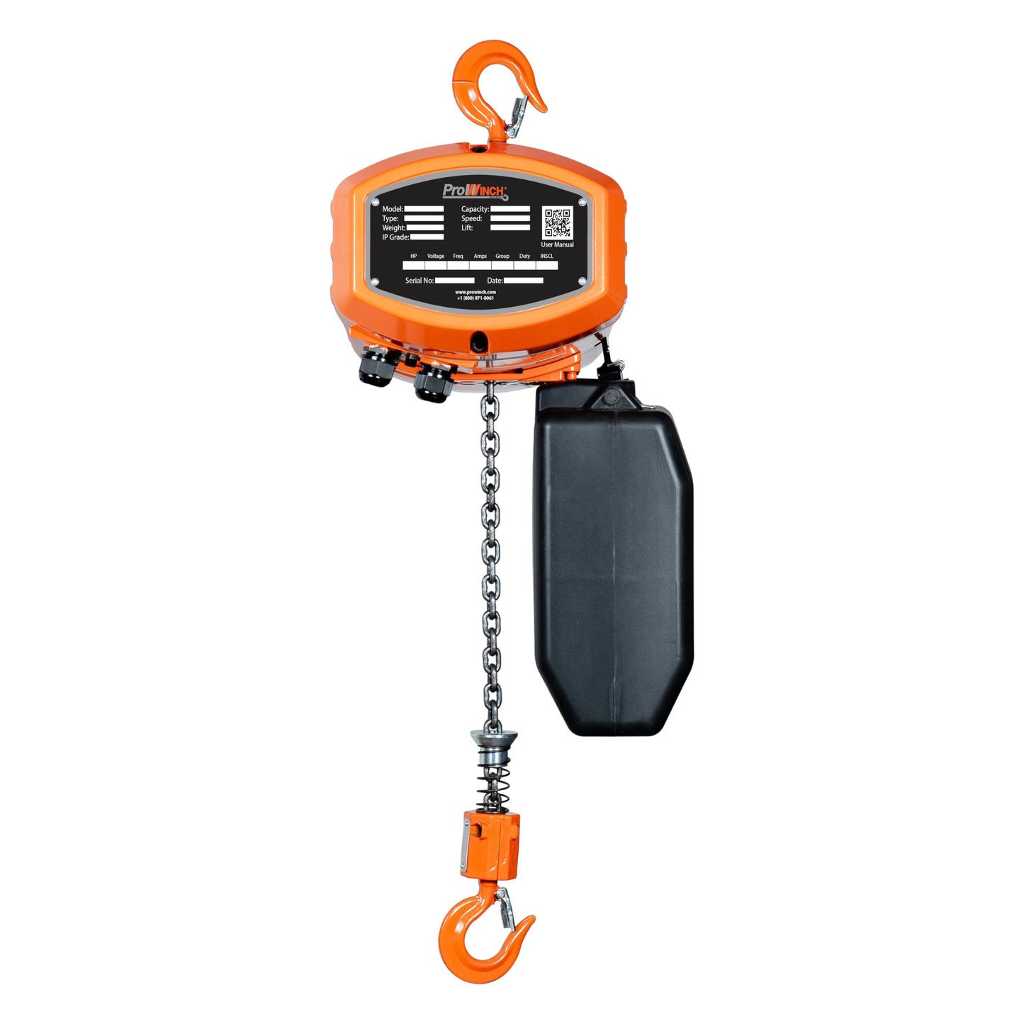 Prowinch Portable Electric Hoist - 300 lbs Electric Chain Hoist with Wireless Remote Control, 20 ft Lifting Height, Single-Phase Dual Voltage 100-240V, G100 Chain, Overhead Crane, 1 Speed