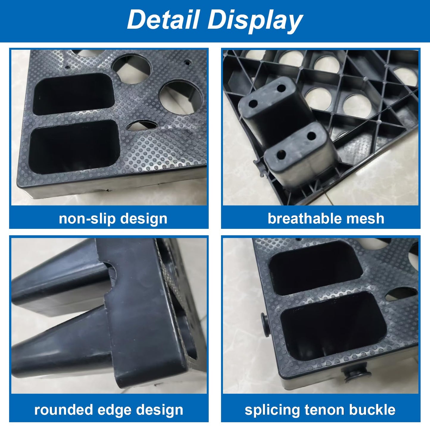 Plastic Pallets, Lightweight Moisture-Proof Floor Pallet, Interlocking with Breathable Grids Storage Pad, Applicable to Indoor and Outdoor, Garages, Kitchen, Basement (6 Pcs 11.8 * 19.7 * 3.9)