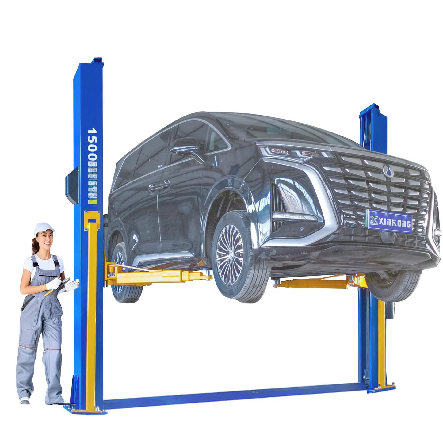 XK-1500 Auto Lift Car Lift 3+3 Enhanced Lifting Arm Capacity 15000 Lbs Two Post Truck Hoist with 36 Months Parts Replacement