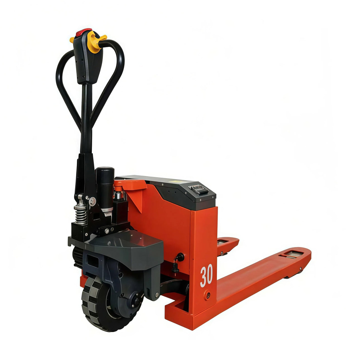 6000lb Full Electric Pallet Lift Trucks for Warehouse & Indoor Use - 46" x 29" Fork, Lithium Battery Powered Pallet Jack, Smooth & Powerful Handling(Red)